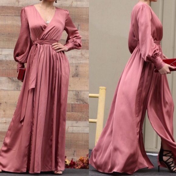 Dresses & Skirts - SURE TO BE NOTICED Satin Maxi Dress
